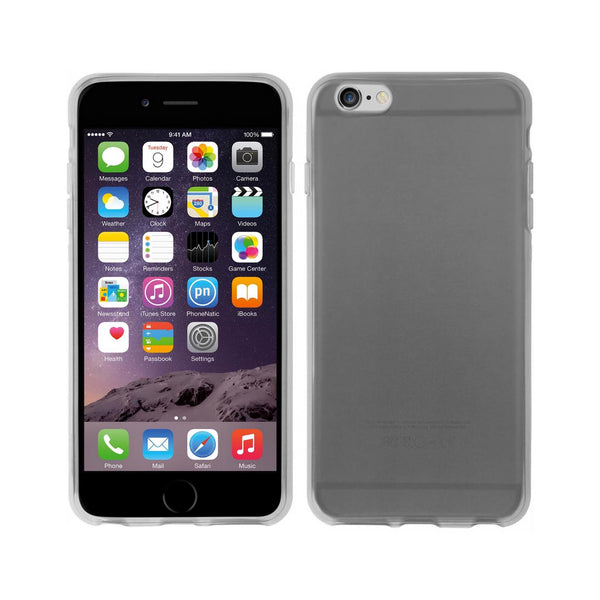 PhoneNatic Case kompatibel mit Apple iPhone 6 Plus / 6s Plus - weiß Silikon Hülle transparent + 2 Schutzfolien