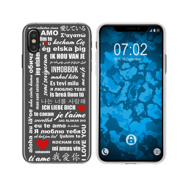 iPhone Xs Max Silikon-Hülle in Love Wörter M5 Case