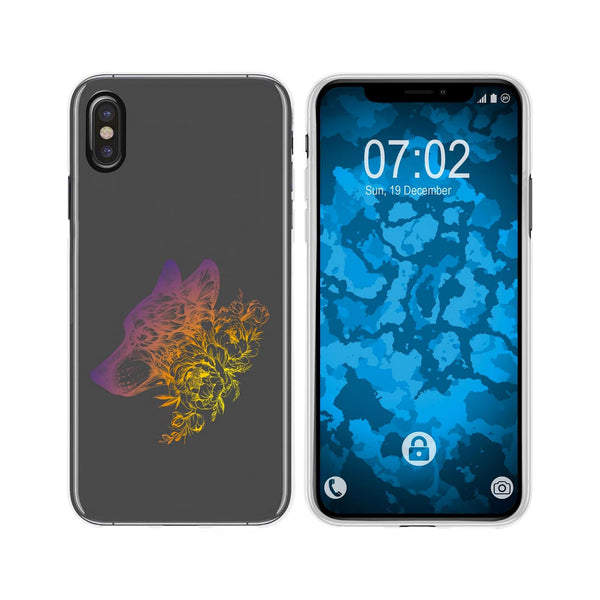 iPhone Xs Max Silikon-Hülle Floral Wolf M3-3 Case