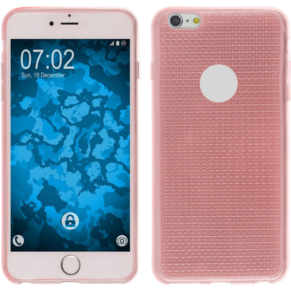 PhoneNatic Case kompatibel mit Apple iPhone 6 Plus / 6s Plus - rosa Silikon Hülle Iced + 2 Schutzfolien