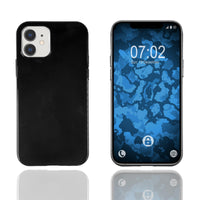 PhoneNatic Case kompatibel mit Apple iPhone 12 - schwarz Silikon Hülle transparent Cover