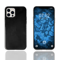 PhoneNatic Case kompatibel mit Apple iPhone 12 Pro Max - schwarz Silikon Hülle transparent Cover