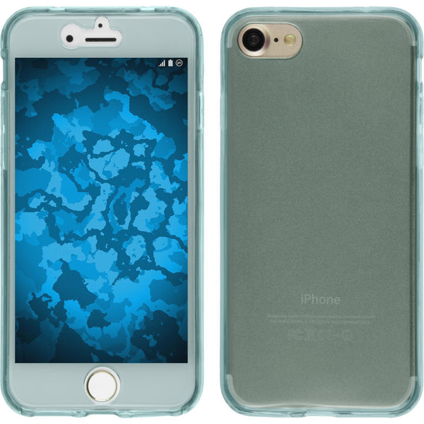 PhoneNatic Case kompatibel mit Apple iPhone 8 - hellblau Silikon Hülle 360∞ Fullbody Cover