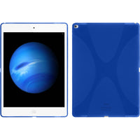 PhoneNatic Case kompatibel mit Apple iPad Pro 12.9 (2017) - blau Silikon Hülle X-Style + 2 Schutzfolien