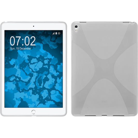 PhoneNatic Case kompatibel mit Apple iPad Pro 9.7 - clear Silikon Hülle X-Style + 2 Schutzfolien