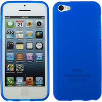 PhoneNatic Case kompatibel mit Apple iPhone 5c - blau Silikon Hülle matt + 2 Schutzfolien