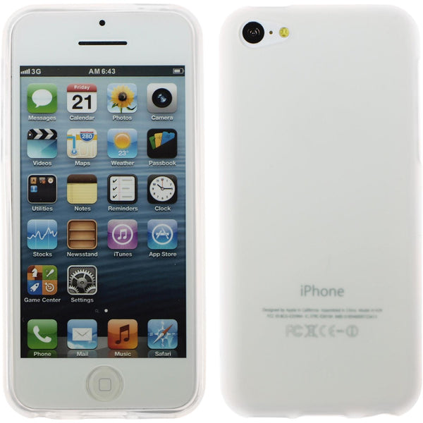 PhoneNatic Case kompatibel mit Apple iPhone 5c - clear Silikon Hülle matt + 2 Schutzfolien