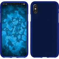 PhoneNatic Case kompatibel mit Apple iPhone X / XS - blau Silikon Hülle matt Cover
