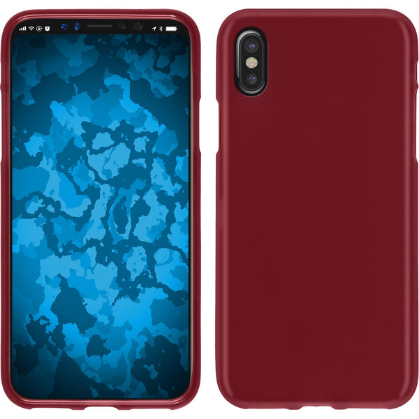 PhoneNatic Case kompatibel mit Apple iPhone X / XS - rot Silikon Hülle matt Cover