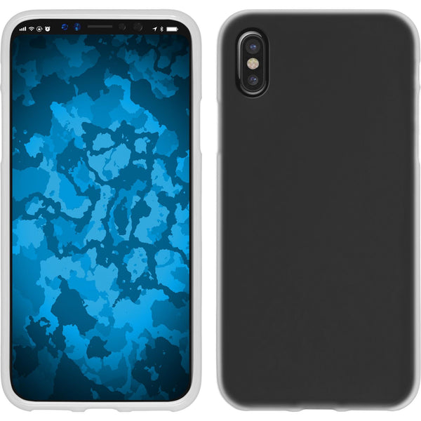 PhoneNatic Case kompatibel mit Apple iPhone X / XS - weiﬂ Silikon Hülle matt Cover