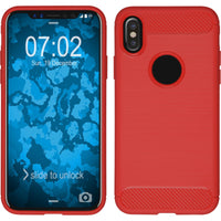 PhoneNatic Case kompatibel mit Apple iPhone X / XS - rot Silikon Hülle Ultimate Cover