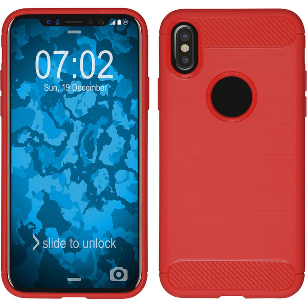 PhoneNatic Case kompatibel mit Apple iPhone X / XS - rot Silikon Hülle Ultimate Cover