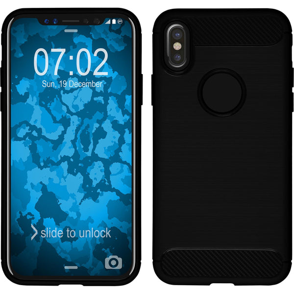 PhoneNatic Case kompatibel mit Apple iPhone X / XS - schwarz Silikon Hülle Ultimate Cover
