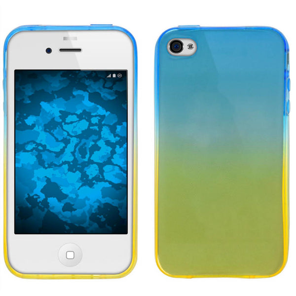PhoneNatic Case kompatibel mit Apple iPhone 4S - Design:02 Silikon Hülle OmbrË + 2 Schutzfolien