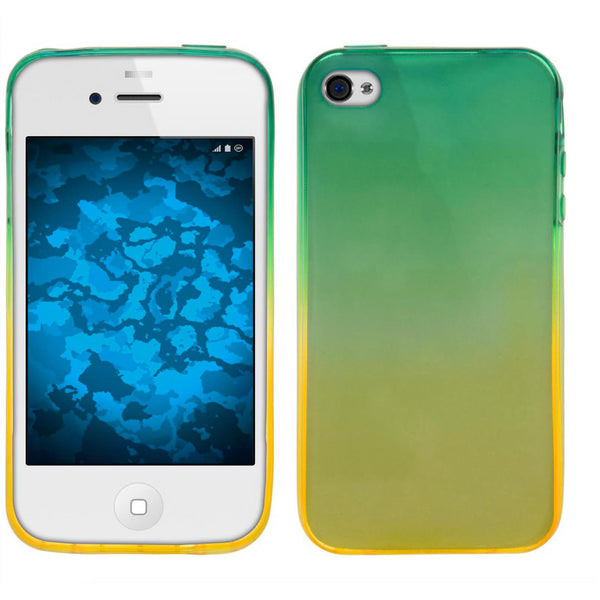 PhoneNatic Case kompatibel mit Apple iPhone 4S - Design:03 Silikon Hülle OmbrË + 2 Schutzfolien