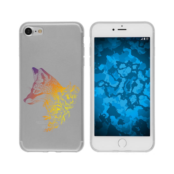 iPhone 7 / 8 / SE 2020 Silikon-Hülle Floral Fuchs M1-3 Case