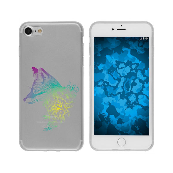 iPhone 6 Plus / 6s Plus Silikon-Hülle Floral Fuchs M1-4 Case