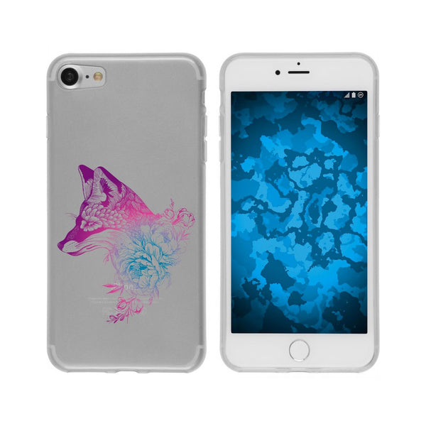 iPhone 6 Plus / 6s Plus Silikon-Hülle Floral Fuchs M1-6 Case