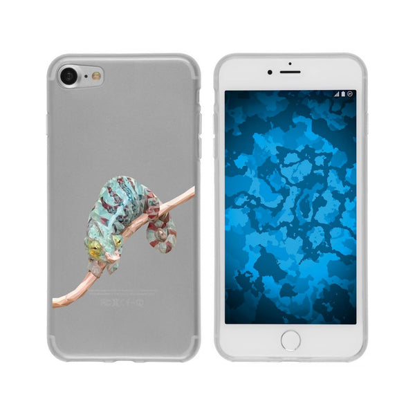 iPhone 7 / 8 / SE 2020 Silikon-Hülle Vektor Tiere Camelion M