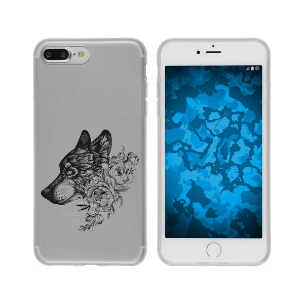 iPhone 7 Plus / 8 Plus Silikon-Hülle Floral Wolf M3-1 Case