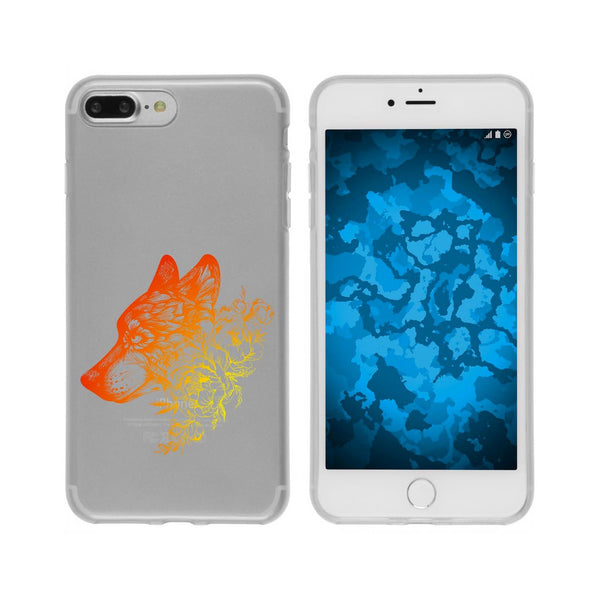 iPhone 7 Plus / 8 Plus Silikon-Hülle Floral Wolf M3-2 Case