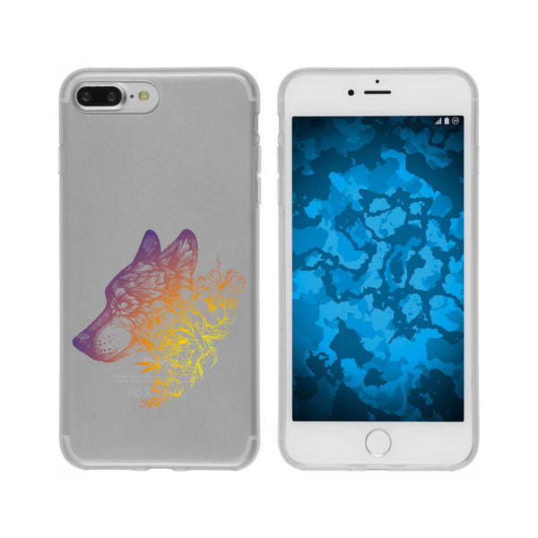 iPhone 7 Plus / 8 Plus Silikon-Hülle Floral Wolf M3-3 Case
