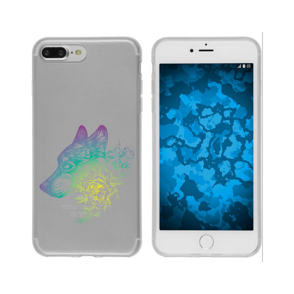 iPhone 7 Plus / 8 Plus Silikon-Hülle Floral Wolf M3-4 Case