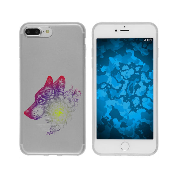 iPhone 7 Plus / 8 Plus Silikon-Hülle Floral Wolf M3-5 Case