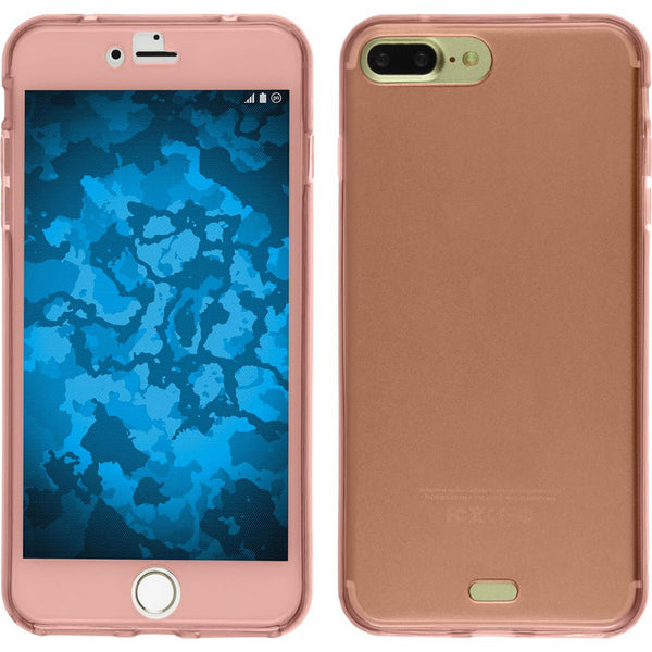 PhoneNatic Case kompatibel mit Apple iPhone 8 Plus - rosa Silikon Hülle 360∞ Fullbody Cover