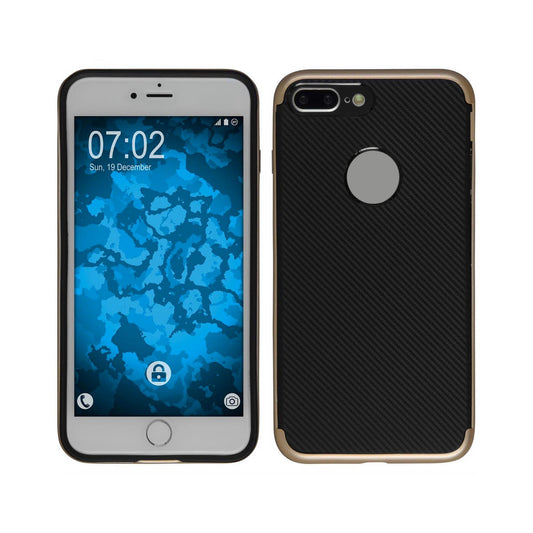 Hybridhülle für Apple iPhone 7 Plus / 8 Plus Carbonoptik gol
