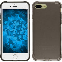 PhoneNatic Case kompatibel mit Apple iPhone 7 Plus / 8 Plus - grau Silikon Hülle Shock-Proof + 2 Schutzfolien