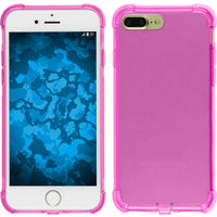PhoneNatic Case kompatibel mit Apple iPhone 7 Plus / 8 Plus - rosa Silikon Hülle Shock-Proof + 2 Schutzfolien