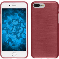 PhoneNatic Case kompatibel mit Apple iPhone 7 Plus / 8 Plus - rosa Silikon Hülle brushed + 2 Schutzfolien