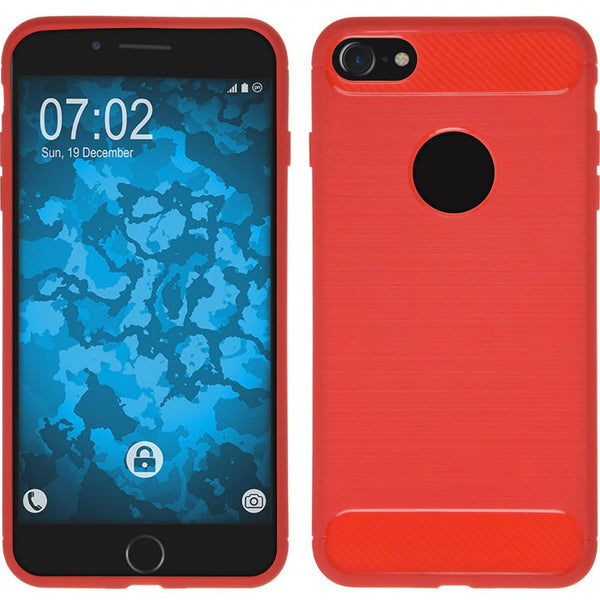 PhoneNatic Case kompatibel mit Apple iPhone 8 Plus - rot Silikon Hülle Ultimate Cover