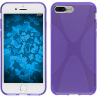 PhoneNatic Case kompatibel mit Apple iPhone 7 Plus / 8 Plus - lila Silikon Hülle X-Style + 2 Schutzfolien