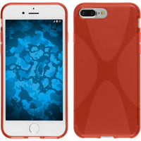 PhoneNatic Case kompatibel mit Apple iPhone 7 Plus / 8 Plus - rot Silikon Hülle X-Style + 2 Schutzfolien