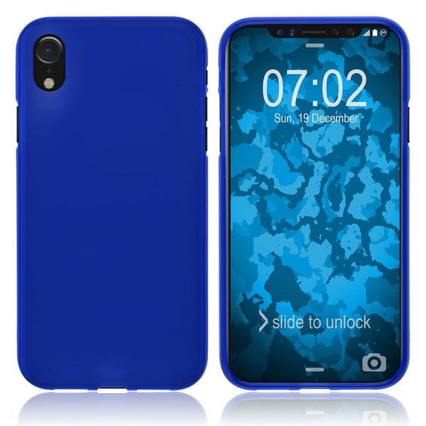 PhoneNatic Case kompatibel mit Apple iPhone Xr - blau Silikon Hülle matt Cover