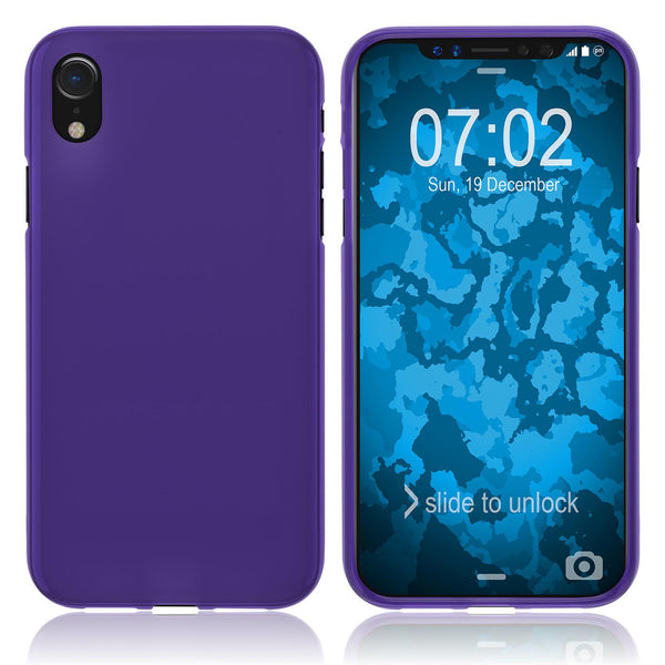 PhoneNatic Case kompatibel mit Apple iPhone Xr - lila Silikon Hülle matt Cover