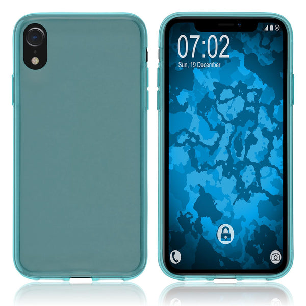 PhoneNatic Case kompatibel mit Apple iPhone Xr - türkis Silikon Hülle transparent Cover