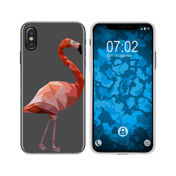 iPhone Xs Max Silikon-Hülle Vektor Tiere Flamingo M2 Case