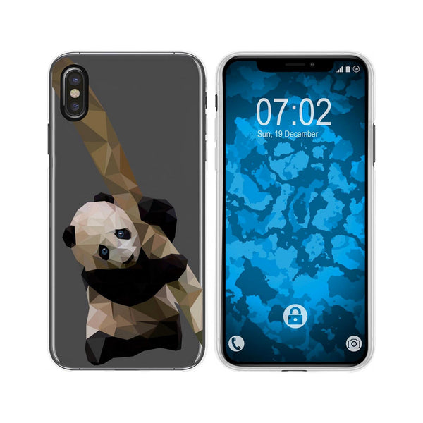 iPhone Xs Max Silikon-Hülle Vektor Tiere Panda M4 Case