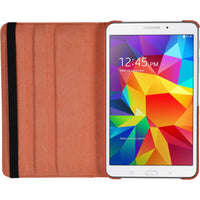 Kunst-Lederhülle für Samsung Galaxy Tab 4 8.0 360∞ orange +