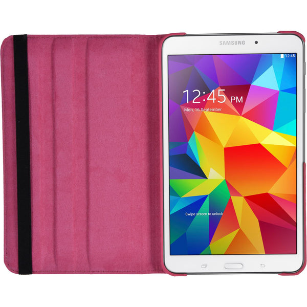 Kunst-Lederhülle für Samsung Galaxy Tab 4 8.0 360∞ pink + 2