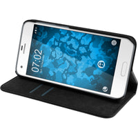 Kunst-Lederhülle für HTC One A9s Book-Case schwarz Cover