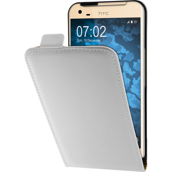 Kunst-Lederhülle für HTC One X9 Flip-Case weiﬂ Cover
