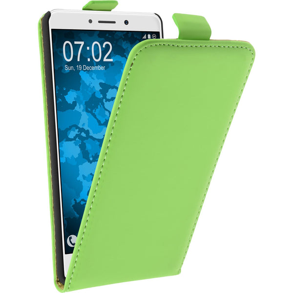 Kunst-Lederhülle für Huawei Honor 6x Flip-Case grün + 2 Schu