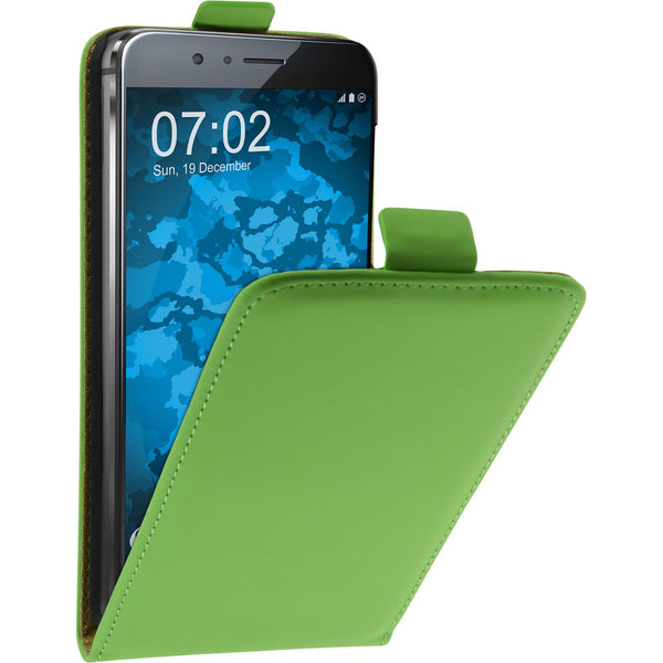 Kunst-Lederhülle für Huawei Honor 8 Flip-Case grün + 2 Schut
