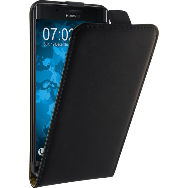 Kunst-Lederhülle für Huawei Mate 9 Pro Flip-Case schwarz + 2