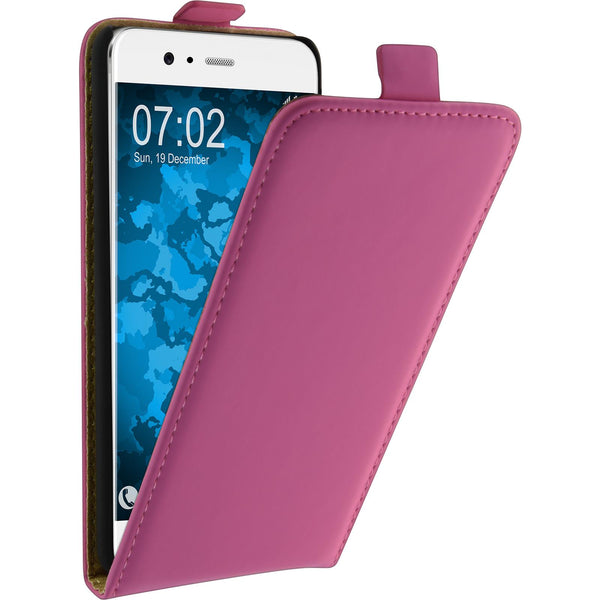 Kunst-Lederhülle für Huawei P10 Plus Flip-Case pink Cover