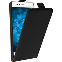 Kunst-Lederhülle für Huawei P10 Plus Flip-Case schwarz + 2 S